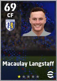 Macaulay Langstaff eFootball 2026 player card — 69 OVR CF