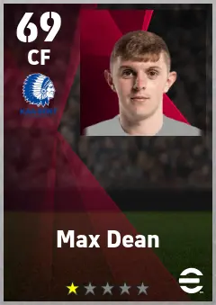 Max Dean eFootball 2026 player card — 69 OVR CF