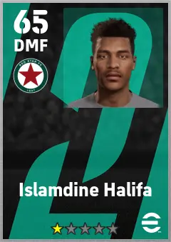 Islamdine Halifa eFootball 2026 player card — 65 OVR DMF