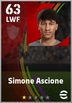 Simone Ascione eFootball 2026 player card — 63 OVR LWF