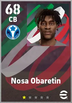 Nosa Obaretin eFootball 2026 player card — 68 OVR CB