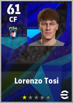 Lorenzo Tosi eFootball 2026 player card — 61 OVR CF