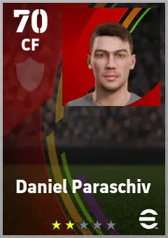 Daniel Paraschiv eFootball 2026 player card — 70 OVR CF