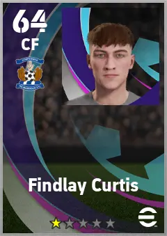 Findlay Curtis eFootball 2026 player card — 64 OVR CF