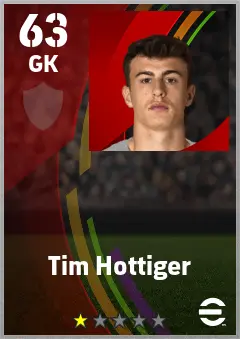 Tim Hottiger eFootball 2026 player card — 63 OVR GK