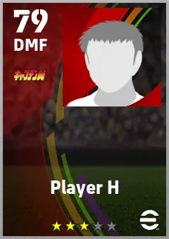 Player H eFootball 2026 player card — 79 OVR DMF