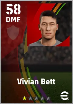 Vivian Bett eFootball 2026 player card — 58 OVR DMF