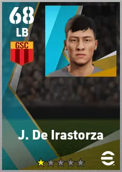 J. De Irastorza eFootball 2026 player card — 68 OVR LB