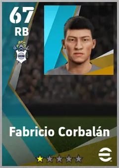 Fabricio Corbalan eFootball 2026 player card — 67 OVR RB
