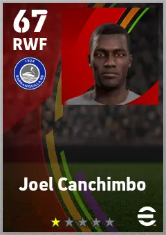 Joel Canchimbo eFootball 2026 player card — 67 OVR RWF
