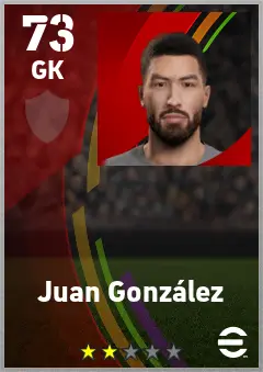 Juan Gonzalez eFootball 2026 player card — 73 OVR GK