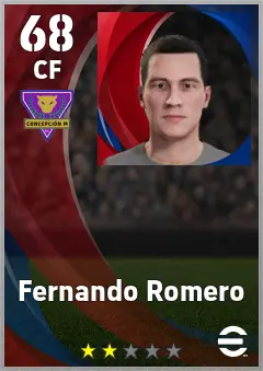 Fernando Romero eFootball 2026 player card, 68 OVR CF