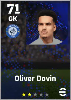 Oliver Dovin eFootball 2026 player card — 71 OVR GK