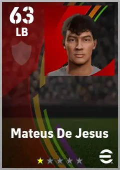 Mateus De Jesus eFootball 2026 player card — 63 OVR LB