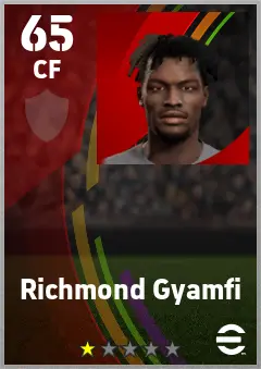 Richmond Gyamfi eFootball 2026 player card — 65 OVR CF