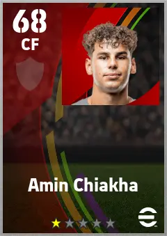 Amin Chiakha eFootball 2026 player card — 68 OVR CF