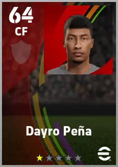 Dayro Pena eFootball 2026 player card — 64 OVR CF