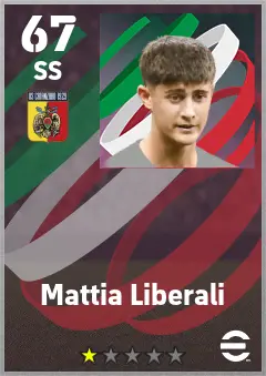 Mattia Liberali eFootball 2026 player card — 67 OVR SS
