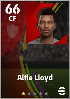 Alfie Lloyd eFootball 2026 player card — 66 OVR CF