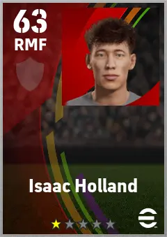 Isaac Holland eFootball 2026 player card — 63 OVR RMF
