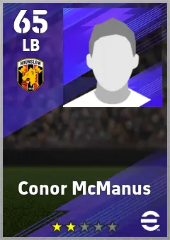 Conor McManus eFootball 2026 player card — 65 OVR LB