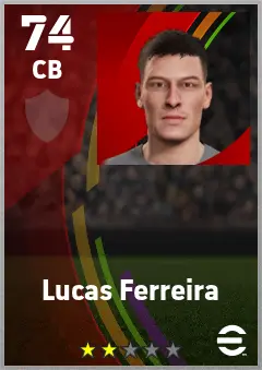 Lucas Ferreira eFootball 2026 player card — 74 OVR CB