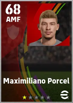 Maximiliano Porcel eFootball 2026 player card — 68 OVR AMF