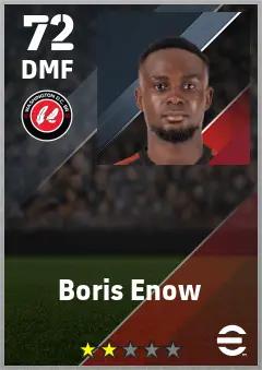 Boris Enow eFootball 2026 player card — 72 OVR DMF