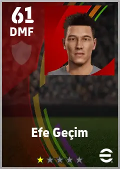 Efe Gecim eFootball 2026 player card — 61 OVR DMF