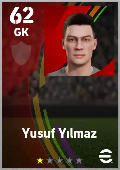 Yusuf Yilmaz eFootball 2026 player card — 62 OVR GK