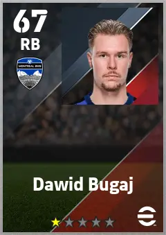 Dawid Bugaj eFootball 2026 player card — 67 OVR RB