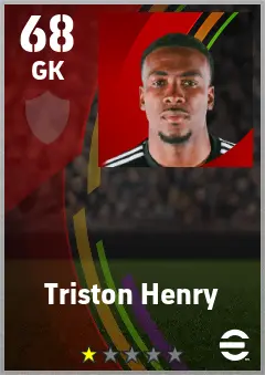 Triston Henry eFootball 2026 player card — 68 OVR GK