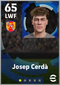 Josep Cerda eFootball 2026 player card — 65 OVR LWF