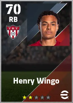 Henry Wingo eFootball 2026 player card — 70 OVR RB