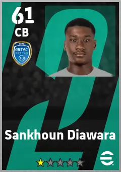 Sankhoun Diawara eFootball 2026 player card — 61 OVR CB