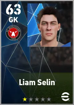 Liam Selin eFootball 2026 player card — 63 OVR GK