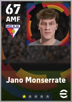 Jano Monserrate eFootball 2026 player card — 67 OVR AMF