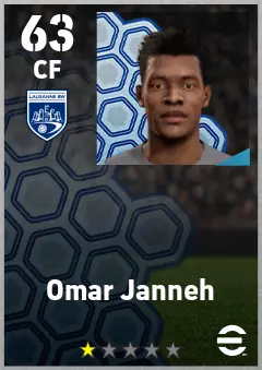 Omar Janneh eFootball 2026 player card — 63 OVR CF