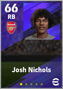 Josh Nichols eFootball 2026 player card — 66 OVR RB