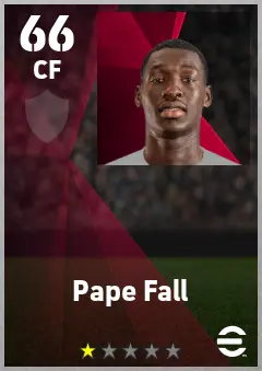 Pape Fall eFootball 2026 player card — 66 OVR CF