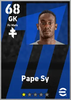 Pape Sy eFootball 2026 player card — 68 OVR GK
