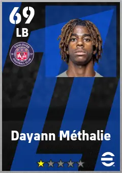 Dayann Methalie eFootball 2026 player card — 69 OVR LB