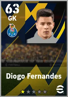 Diogo Fernandes eFootball 2026 player card — 63 OVR GK