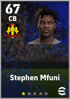 Stephen Mfuni eFootball 2026 player card — 67 OVR CB