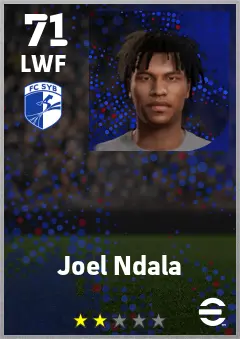 Joel Ndala eFootball 2026 player card — 71 OVR LWF