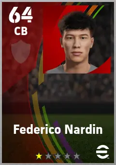 Federico Nardin eFootball 2026 player card — 64 OVR CB