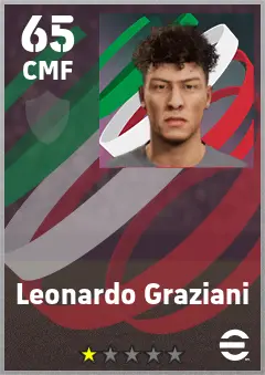 Leonardo Graziani eFootball 2026 player card — 65 OVR CMF