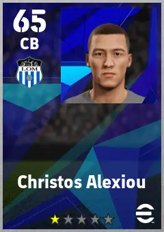 Christos Alexiou eFootball 2026 player card — 65 OVR CB