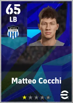 Matteo Cocchi eFootball 2026 player card — 65 OVR LB