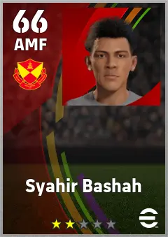 Syahir Bashah eFootball 2026 player card — 66 OVR AMF
